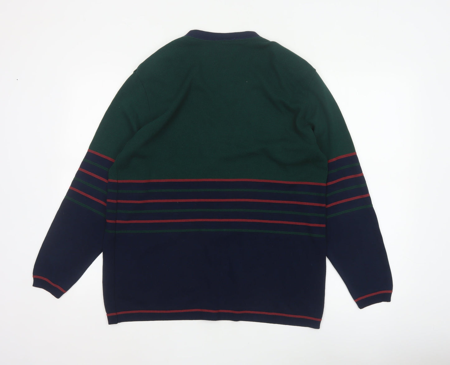 Company Collection Men’s Multicoloured L V-Neck Striped Acrylic Cardigan