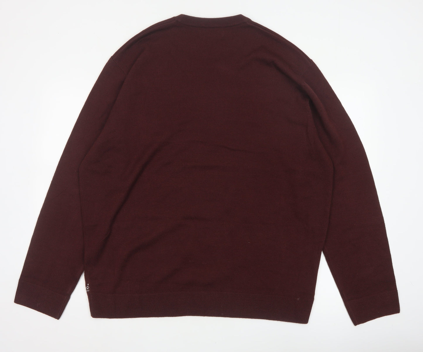 Marks & Spencer Men's Brown 2XL Polar Bear Fair Isle Knit Pullover Jumper