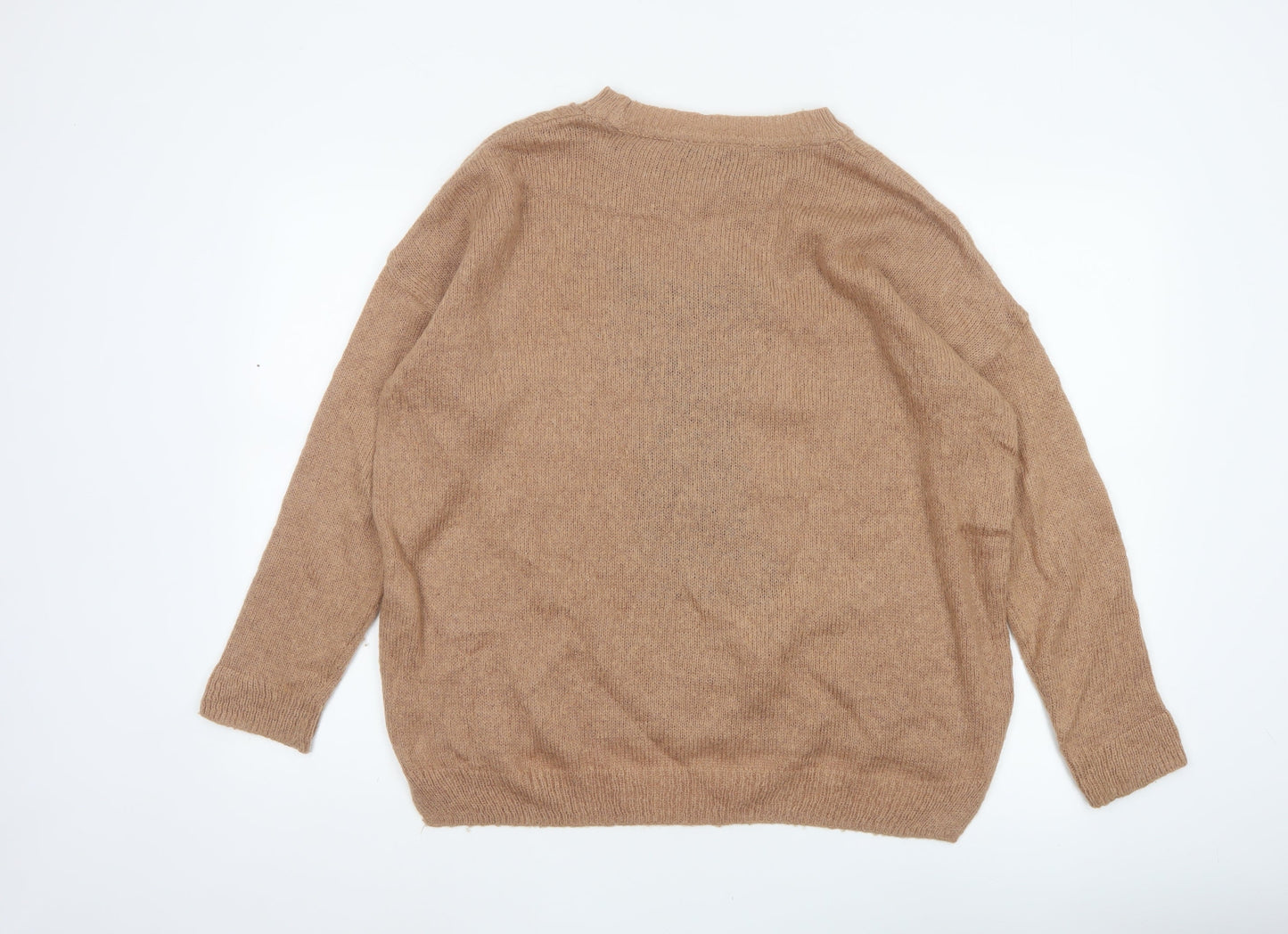 Topshop Petite Women’s Brown Cat Mohair Blend Knit Jumper UK 10