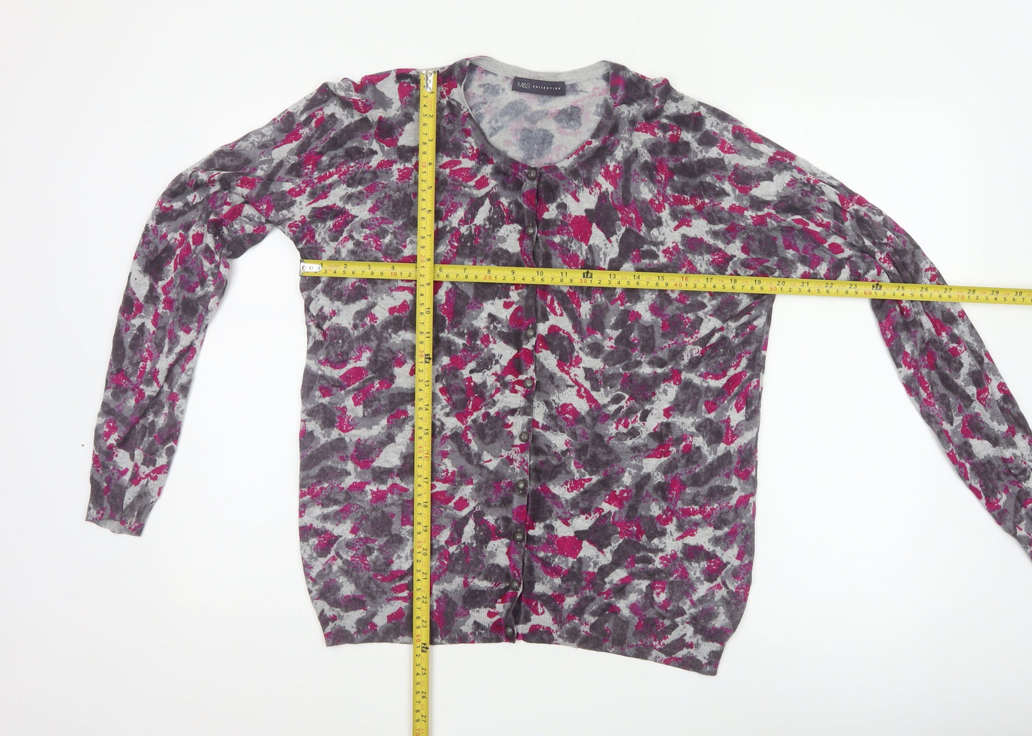 Marks & Spencer Women’s Pink Mix Size 18 Floral Button Cardigan