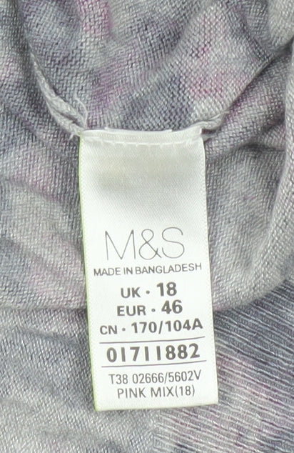 Marks & Spencer Women’s Pink Mix Size 18 Floral Button Cardigan