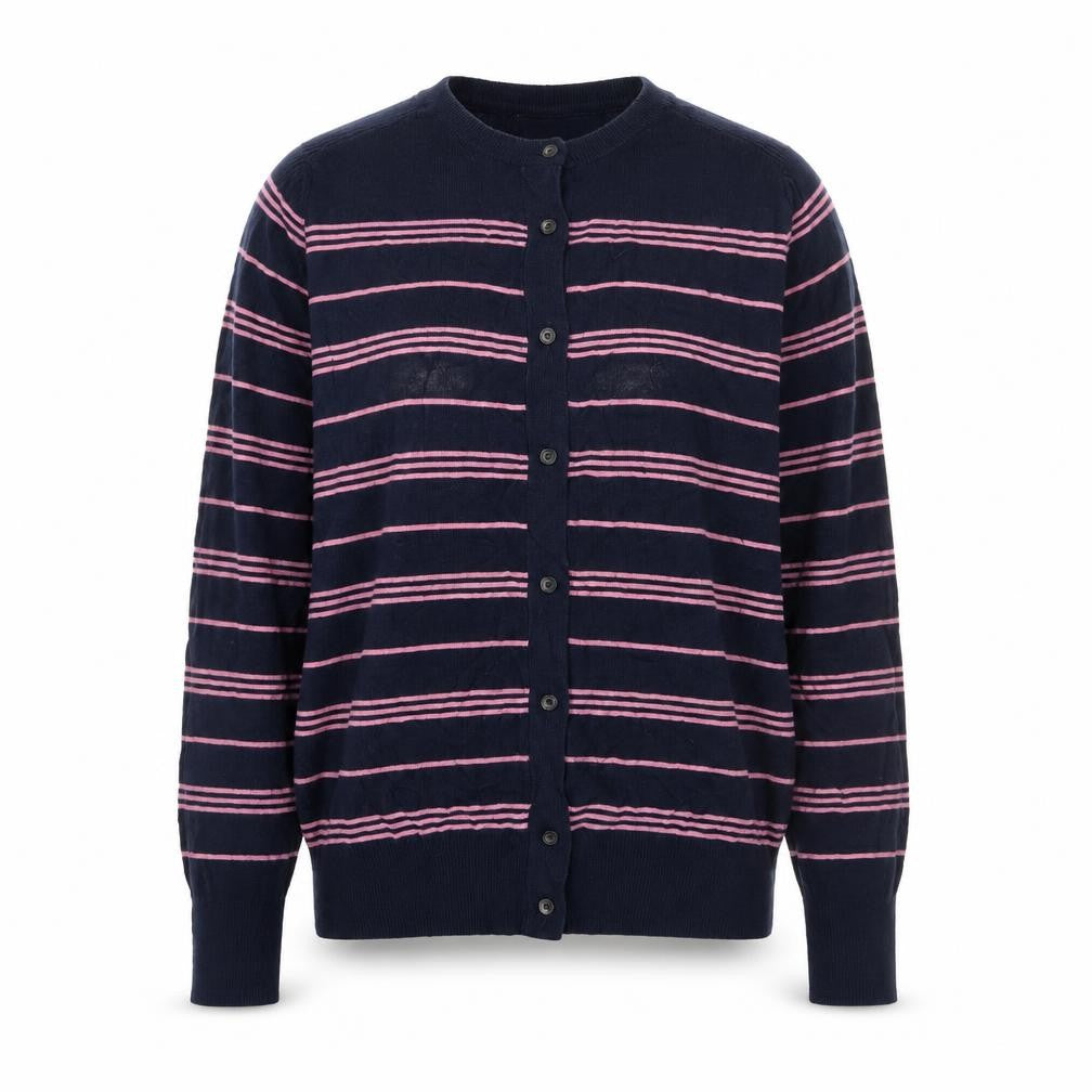 Marks & Spencer Women’s Blue Pink Striped Button Cardigan Size 14