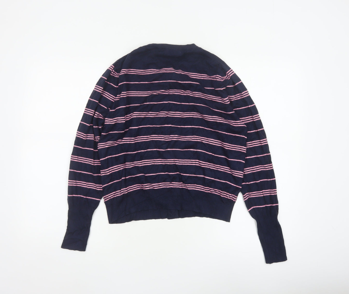 Marks and Spencer Women’s Blue Pink Striped Button Cardigan Size 14