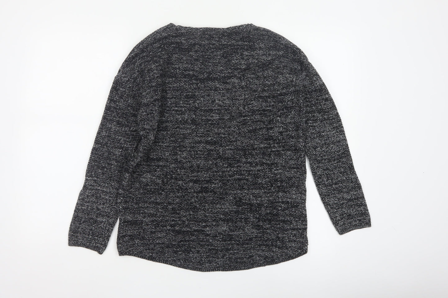 H&M Conscious Women Black Marl Open Knit Cardigan XS Long Sleeve