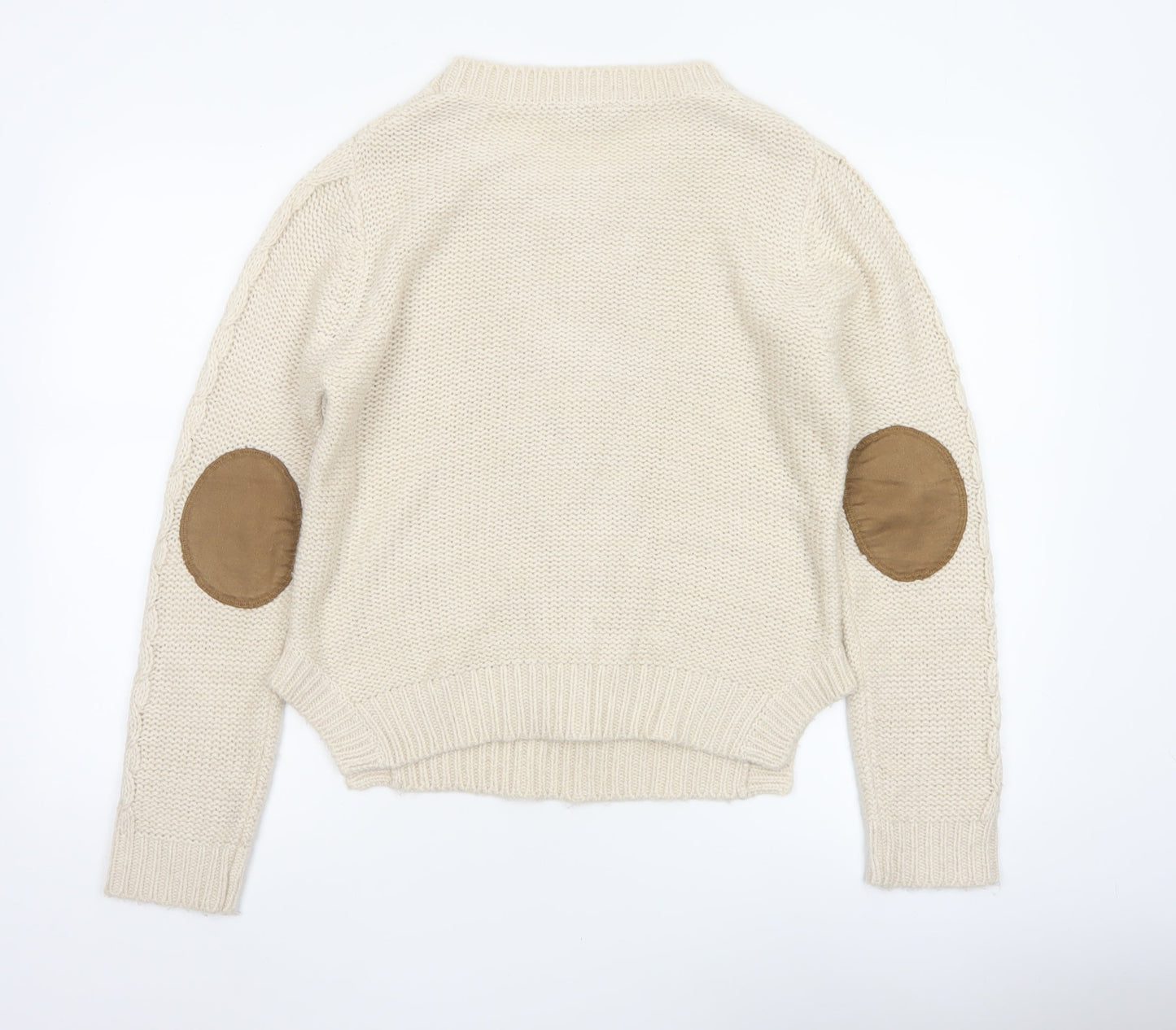 Dorothy Perkins Women’s Ivory Cable Knit Jumper UK 14 Round Neck