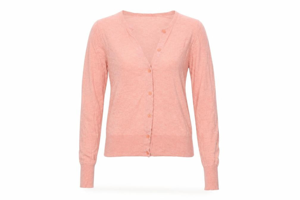 COS Women Pink XS Cotton V-Neck Button Knit Cardigan