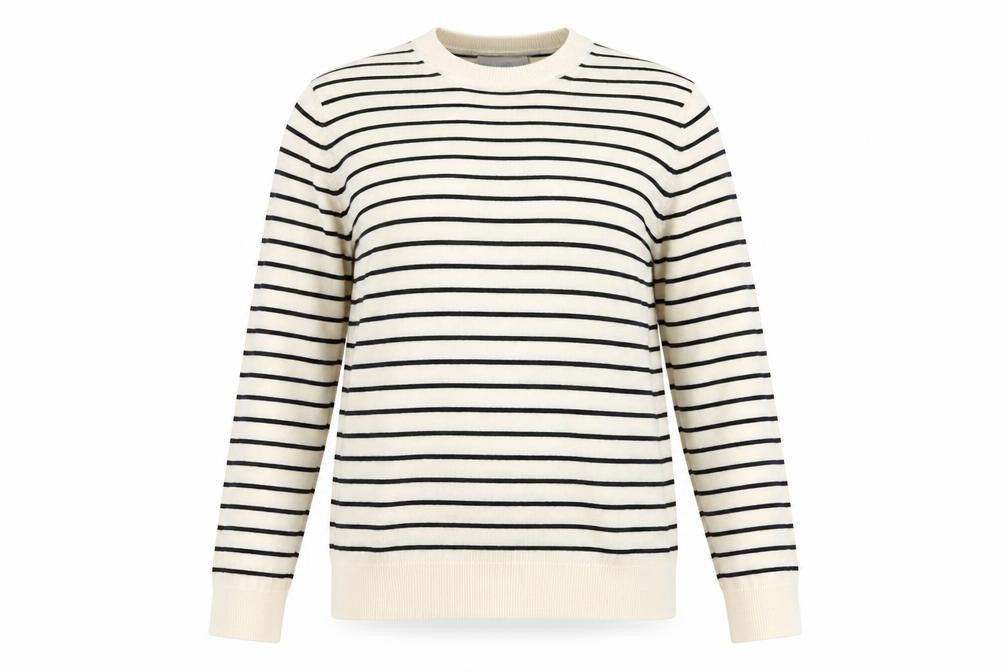 Marks and Spencer Women’s Ivory Stripe Merino Wool Pullover Jumper UK 12