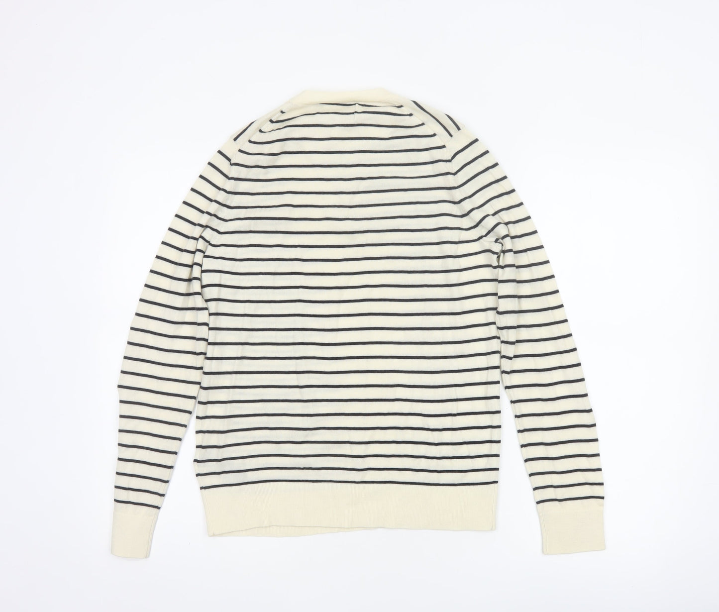 Marks and Spencer Women’s Ivory Stripe Merino Wool Pullover Jumper UK 12
