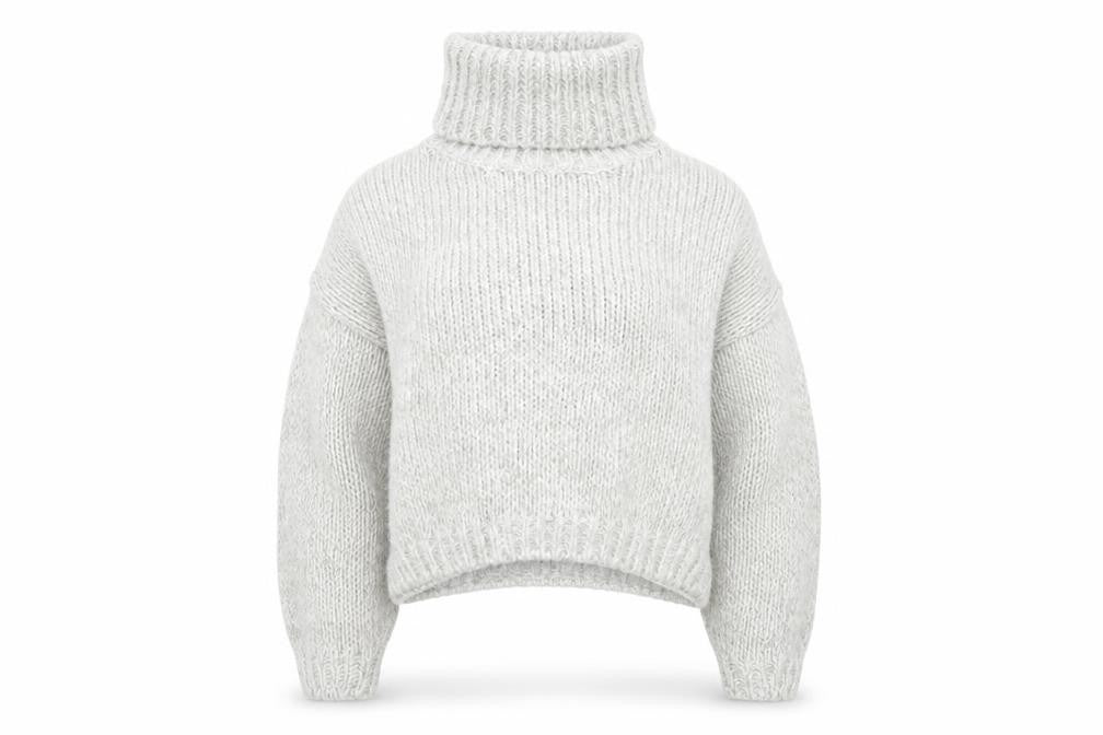 H&M Women Ivory M Chunky Knit Roll Neck Oversized Jumper