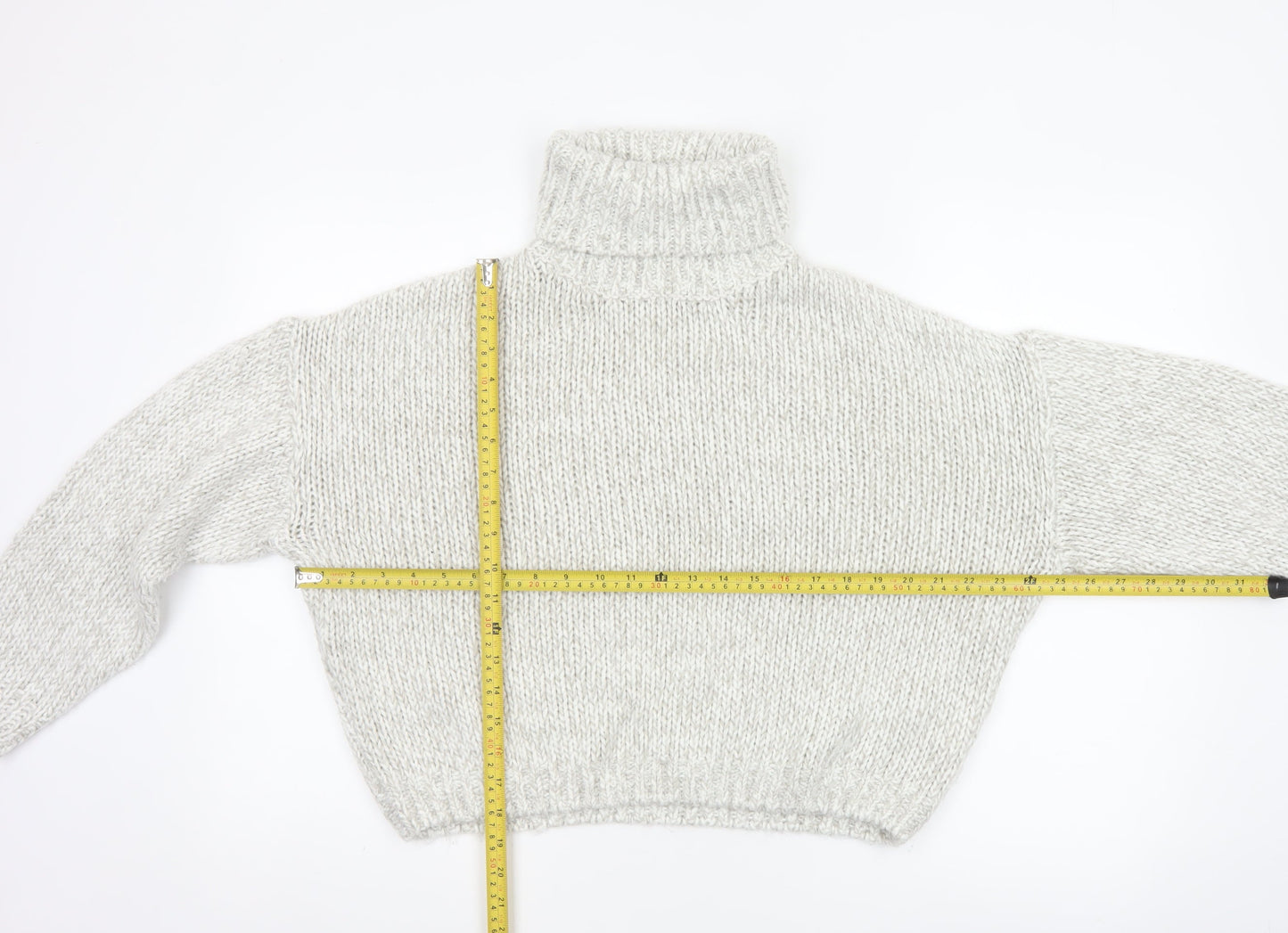 H&M Women Ivory M Chunky Knit Roll Neck Oversized Jumper