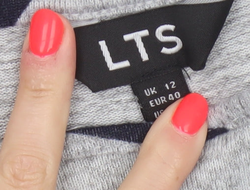 LTS Women’s Grey Star Print Long Sleeve Pullover Jumper UK 12