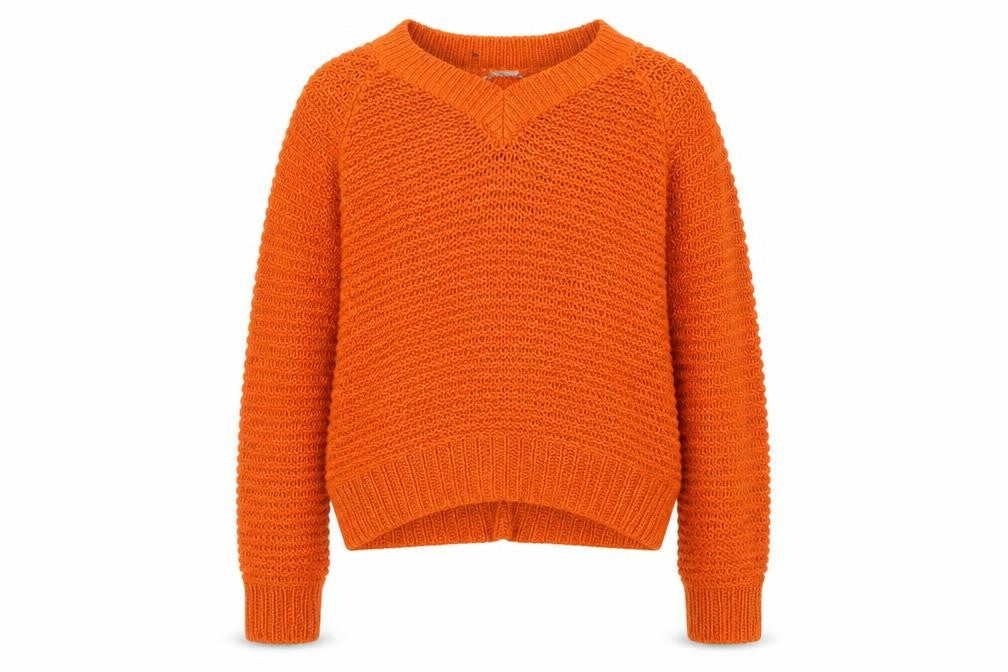Tu Women Orange Size 10 Open-Knit Crew Neck Raglan Jumper