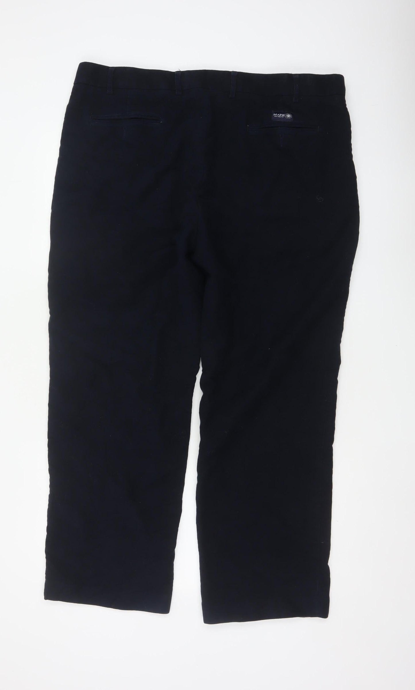 Maine New England Men’s Blue 42S Cotton Straight Chino Trousers
