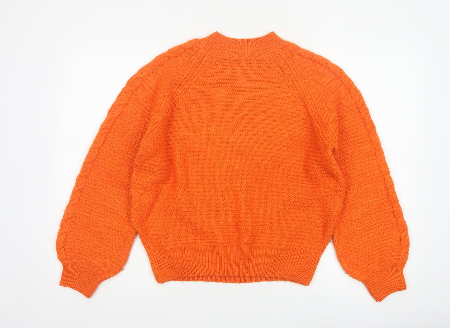 Next Women’s Orange XS Cable Knit Crew Neck Raglan Jumper