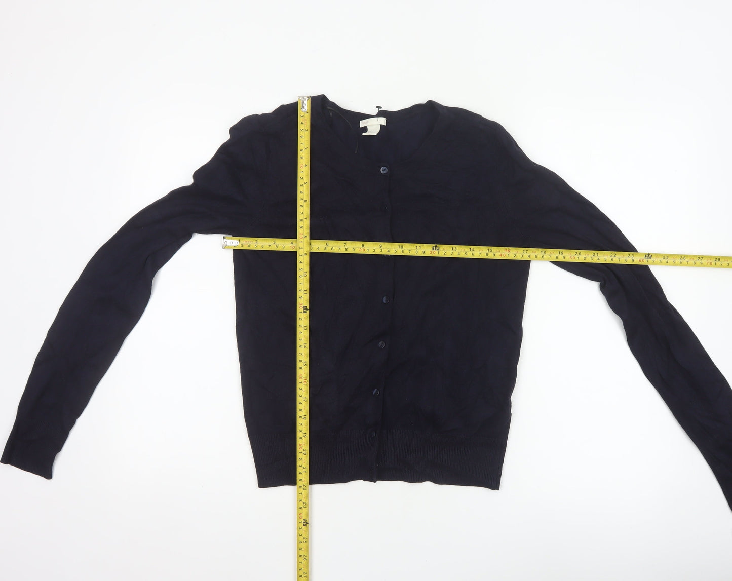 Basic Women’s Blue Size 8 V-Neck Button Knit Cardigan