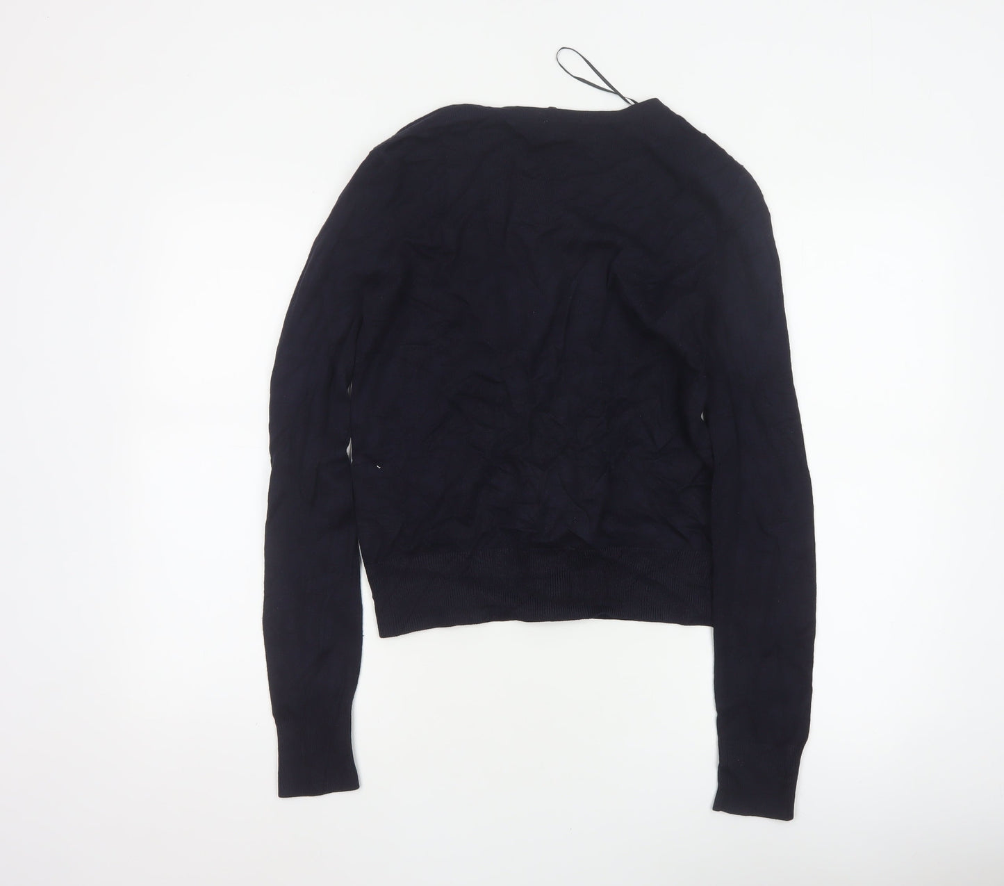 Basic Women’s Blue Size 8 V-Neck Button Knit Cardigan