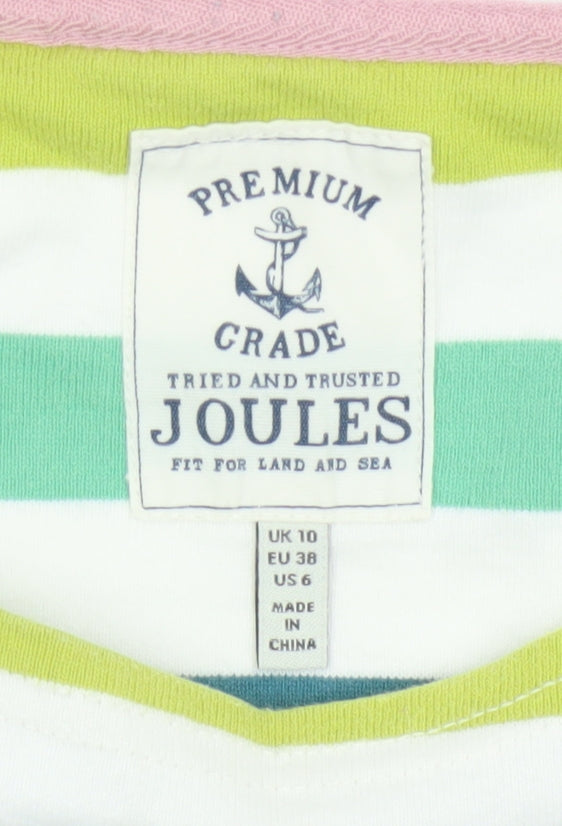 Joules Women’s Multicoloured Stripe Jersey Long Sleeve Top UK 10