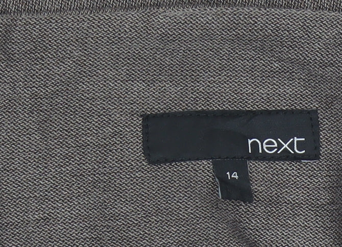 Next Women’s Brown UK 14 Knee Length Pencil Skirt Lined Zip