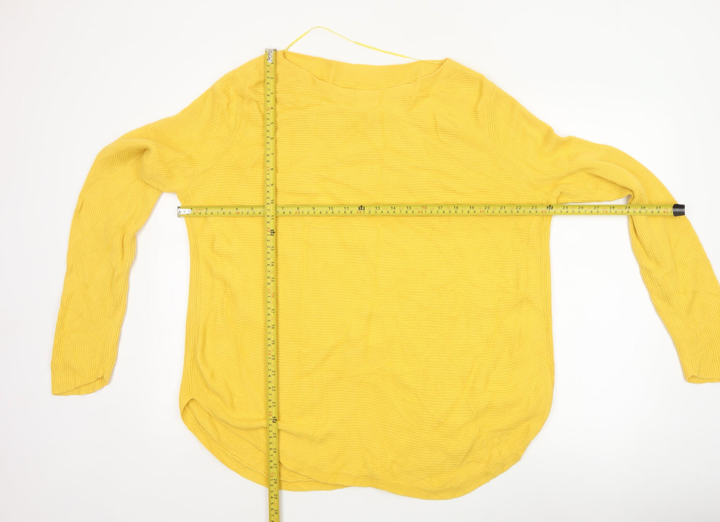 John Lewis & Partners Women Yellow Size 18 Cotton Knit Pullover Jumper