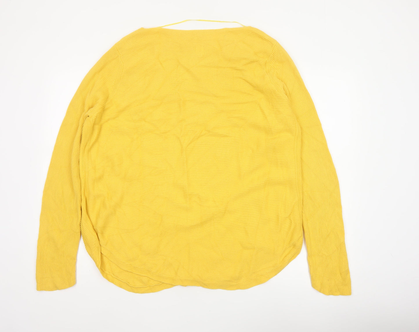 John Lewis & Partners Women Yellow Size 18 Cotton Knit Pullover Jumper