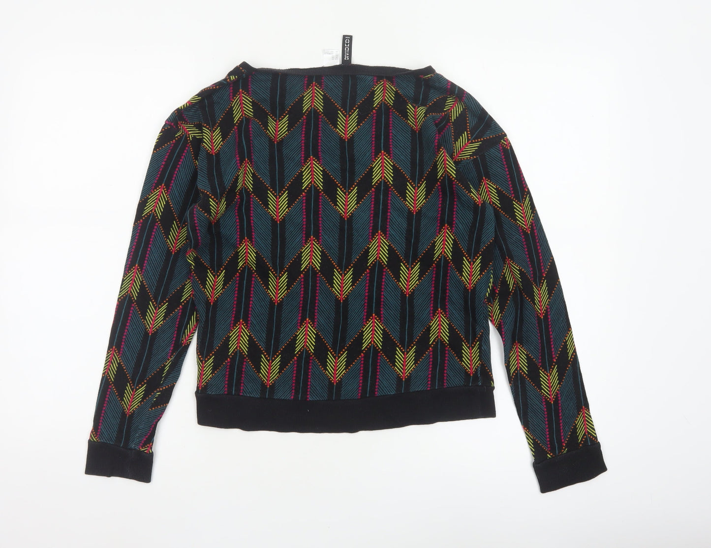H&M Divided Women’s Multicoloured XS Cropped Geometric Jersey Sweatshirt