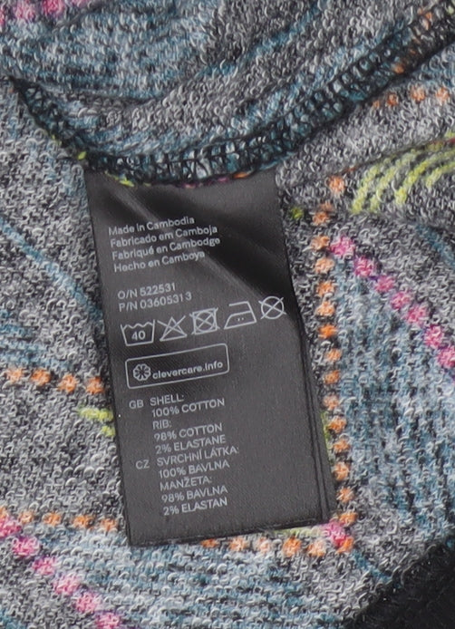 H&M Divided Women’s Multicoloured XS Cropped Geometric Jersey Sweatshirt