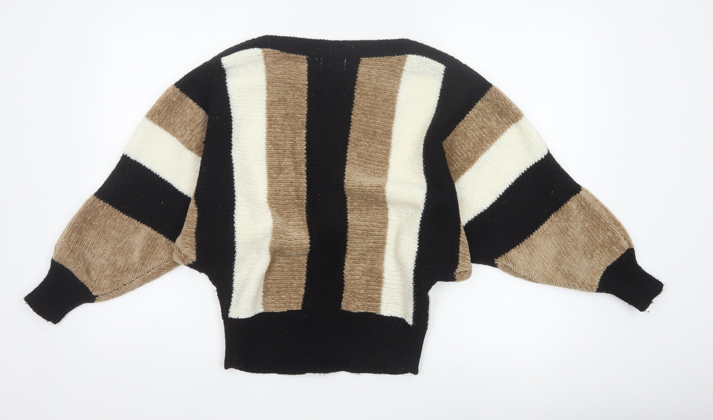 Cristina's Women Multicoloured Striped V-Neck Pullover Jumper M