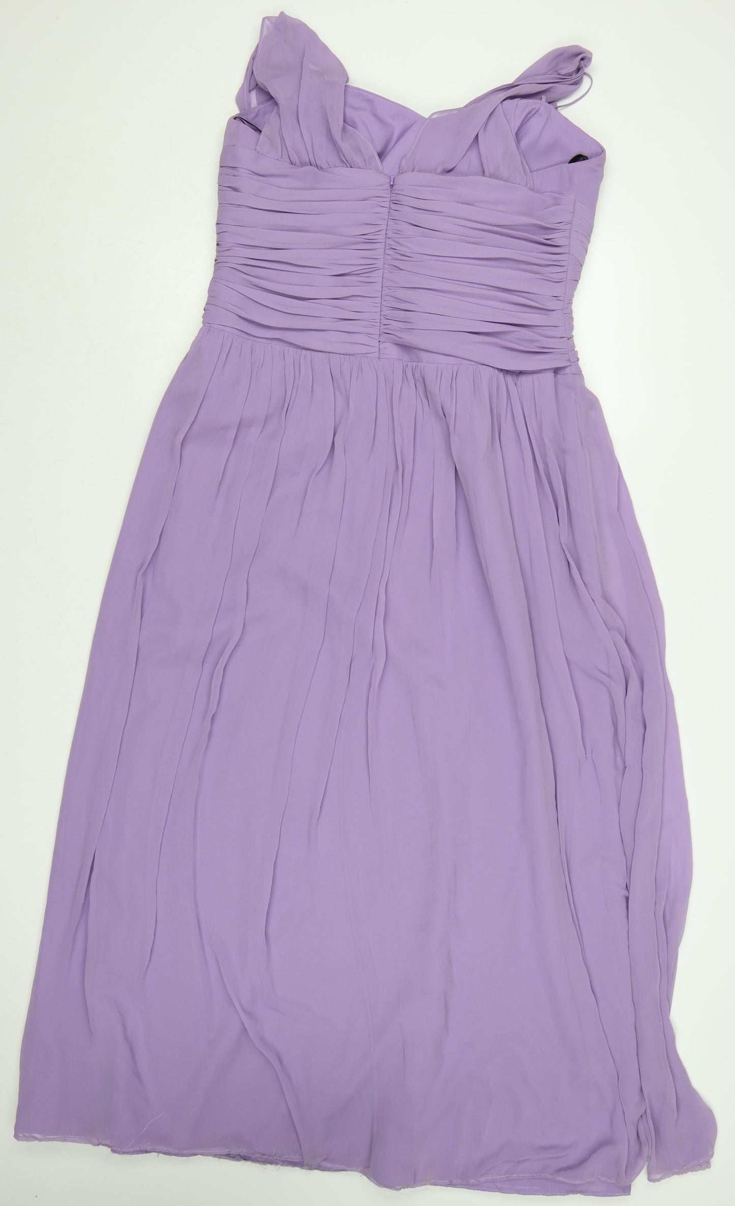 Bessy Collection Women Purple UK 18 Maxi Pleated Chiffon Occasion Dress