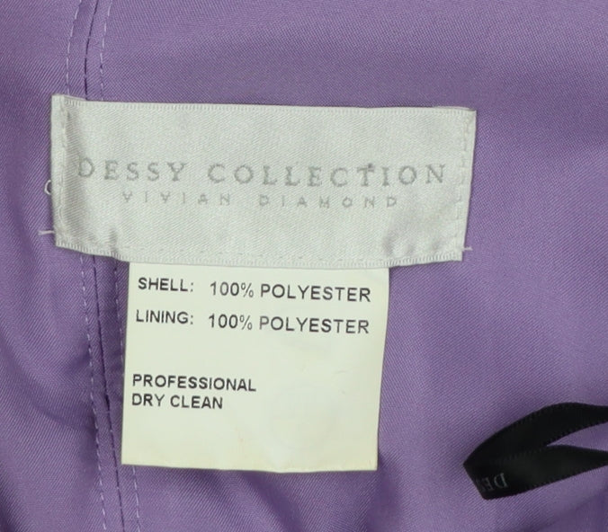 Bessy Collection Women Purple UK 18 Maxi Pleated Chiffon Occasion Dress