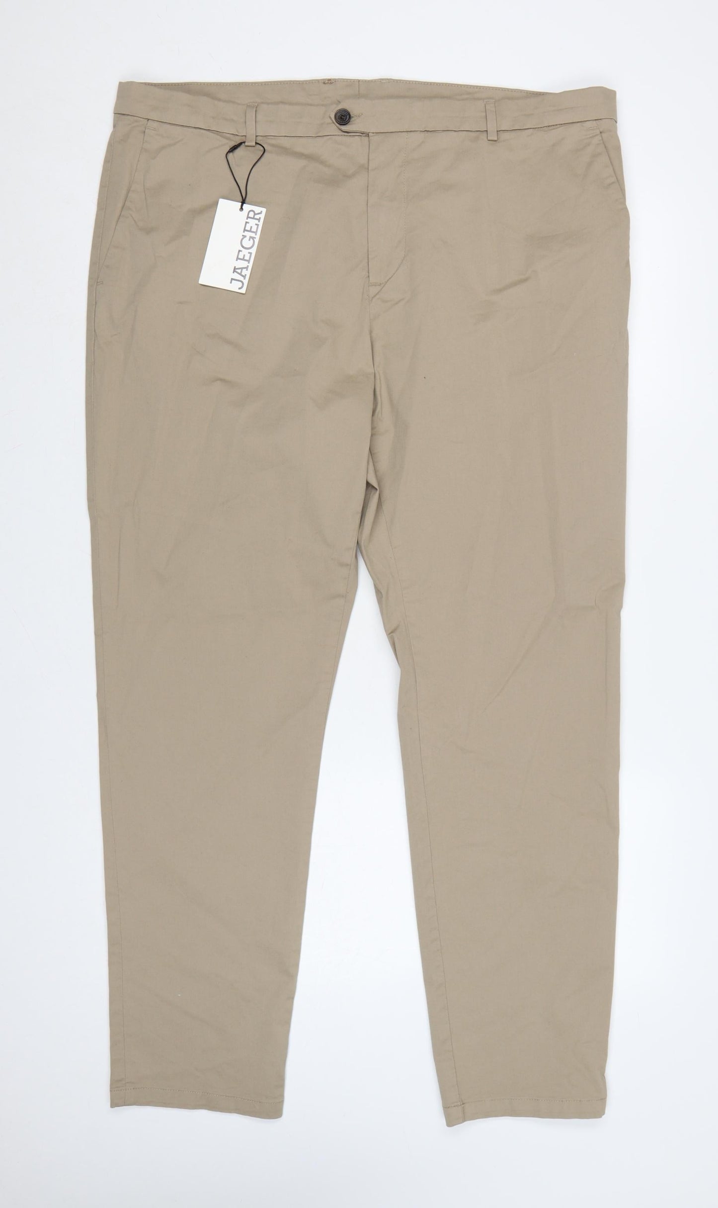 Jaeger Men’s Beige 42in Regular Tapered Stretch Chino Trousers NWT