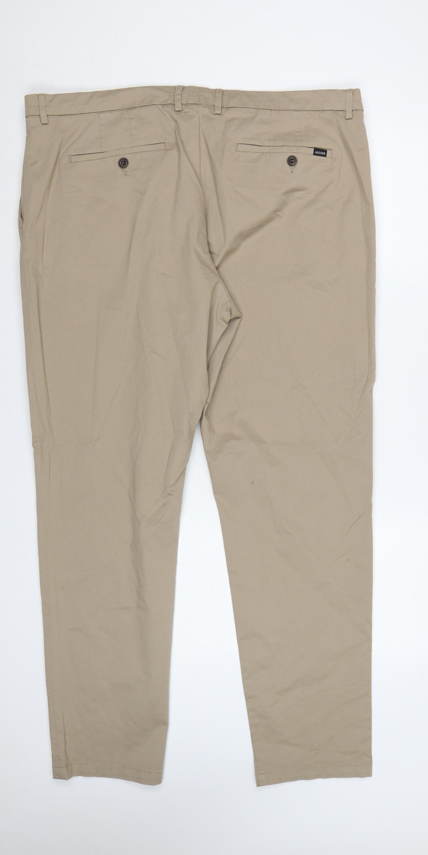 Jaeger Men’s Beige 42in Regular Tapered Stretch Chino Trousers NWT