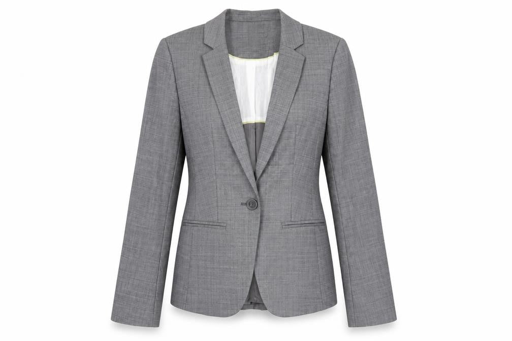 Next Women Grey Tailored Blazer UK 8 Wool Blend One Button