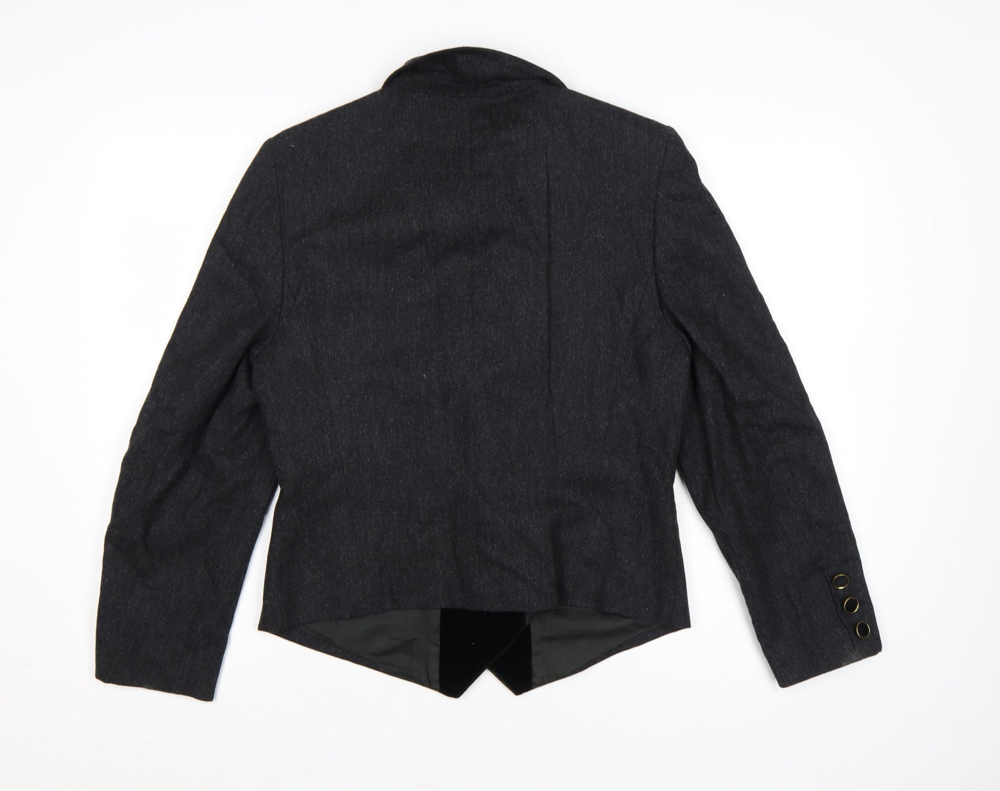 Gerry Weber Women Black UK 8 Tuxedo Blazer Pure Wool Double Breasted