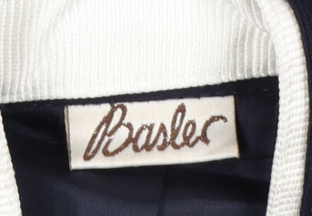 Basler Women Blue UK 10 Vintage Double-Breasted Wool Blend Suit Jacket