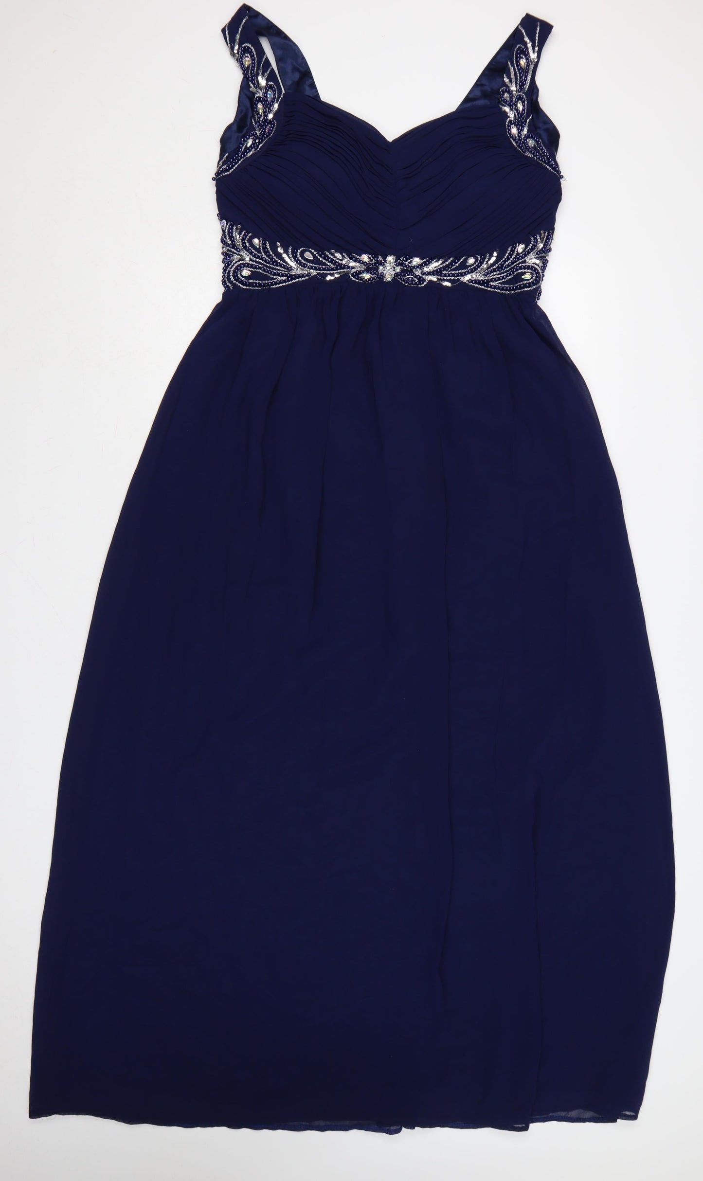 Quiz Women Blue UK 20 Maxi Beaded Sweetheart Evening Party Dress