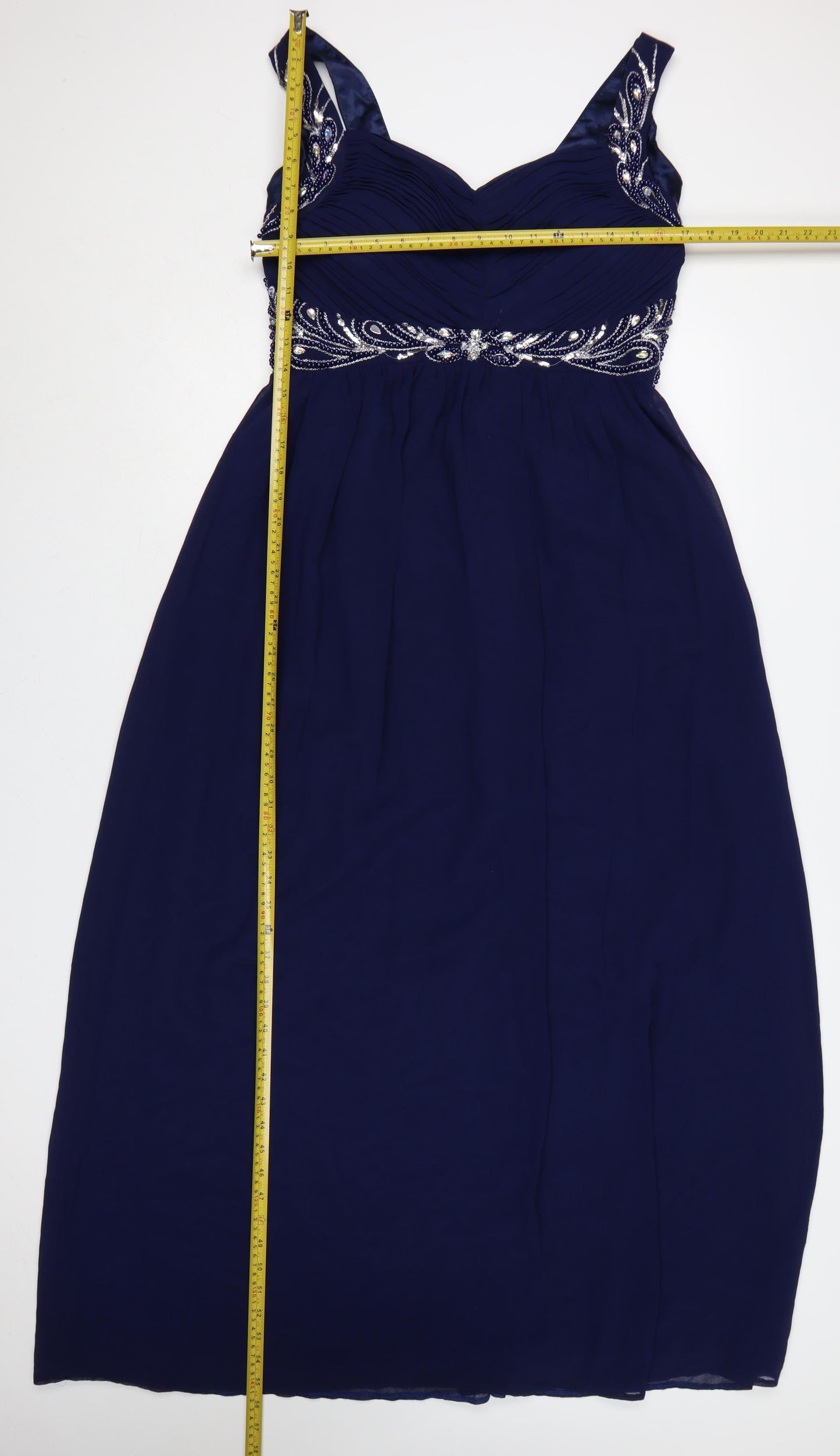 Quiz Women Blue UK 20 Maxi Beaded Sweetheart Evening Party Dress