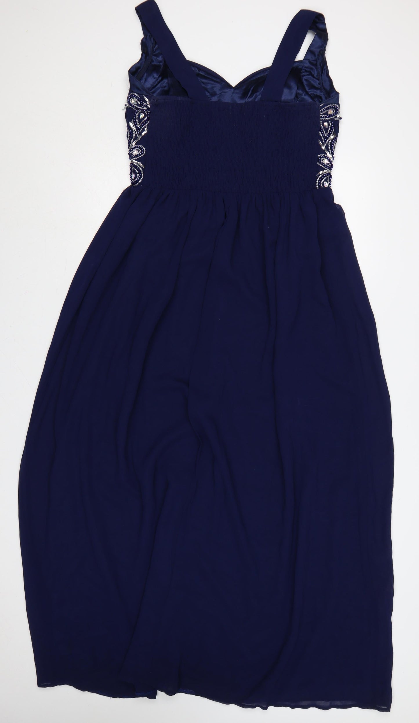 Quiz Women Blue UK 20 Maxi Beaded Sweetheart Evening Party Dress