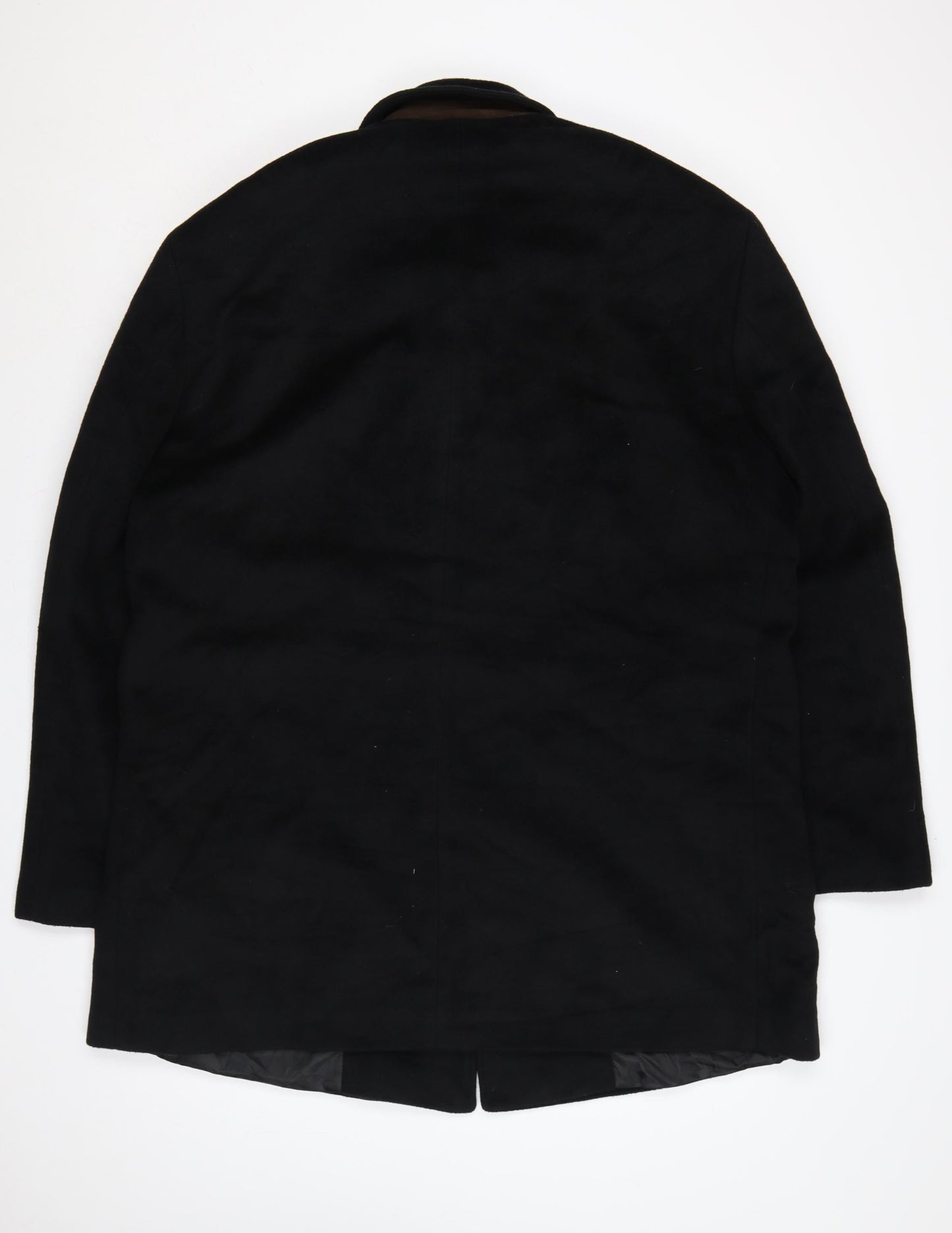 Lauren Ralph Lauren Men’s Black 46R Wool Blend Mid-Length Overcoat