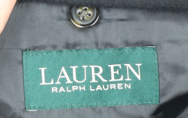 Lauren Ralph Lauren Men’s Black 46R Wool Blend Mid-Length Overcoat