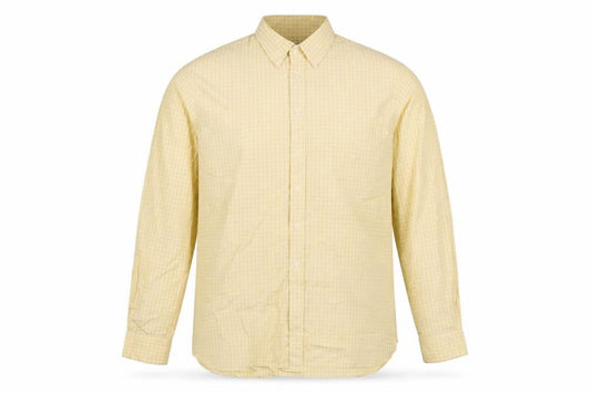 Charles Tyrwhitt Mens Yellow Check XL Poplin Long Sleeve Casual Shirt