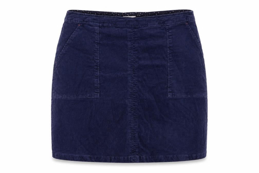 White Stuff Women’s Blue UK 18 Cotton Twill Pencil Skirt Pockets