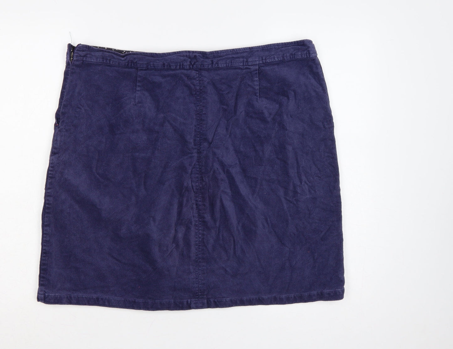 White Stuff Women’s Blue UK 18 Cotton Twill Pencil Skirt Pockets