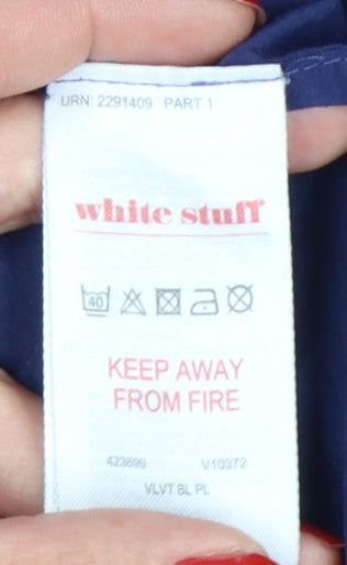 White Stuff Women’s Blue UK 18 Cotton Twill Pencil Skirt Pockets