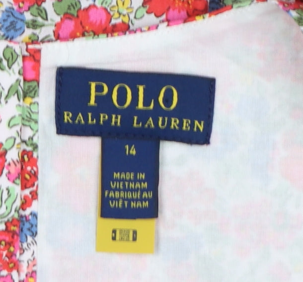 Polo Ralph Lauren Girls Multicoloured Floral Fit & Flare Dress 14 Years