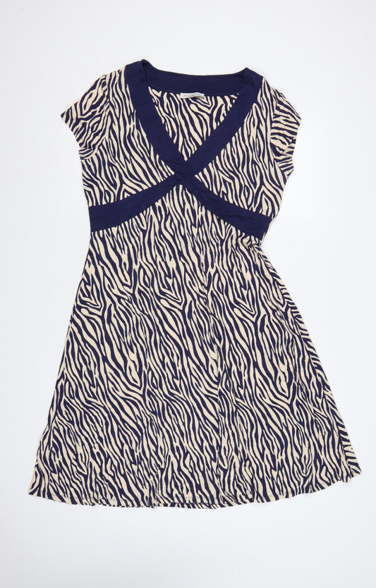 Laura Ashley Women’s Multicoloured Zebra Print Fit & Flare Dress UK 16