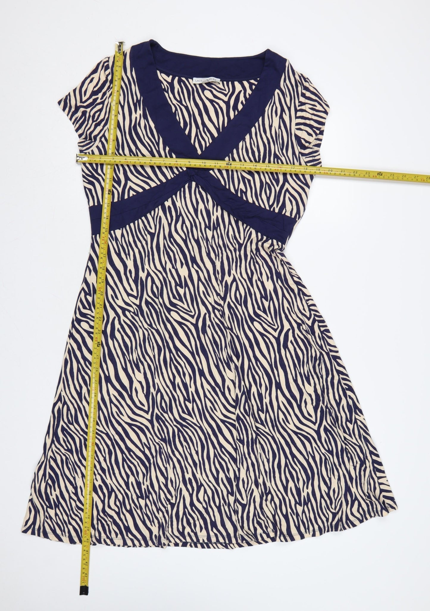 Laura Ashley Women’s Multicoloured Zebra Print Fit & Flare Dress UK 16
