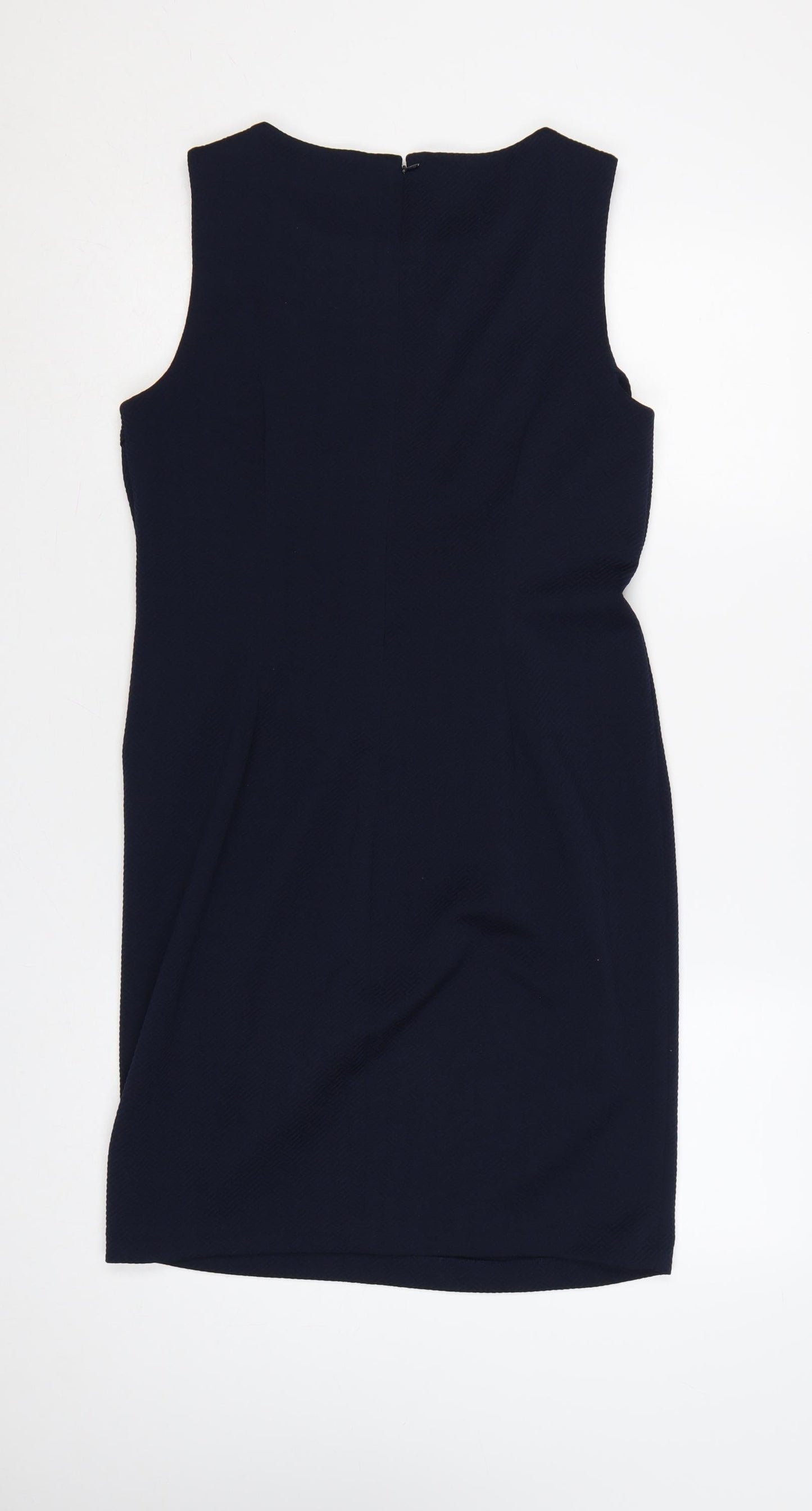 Carmen Women’s Blue UK 8 Sheath Knee Length Ruched Zip Dress
