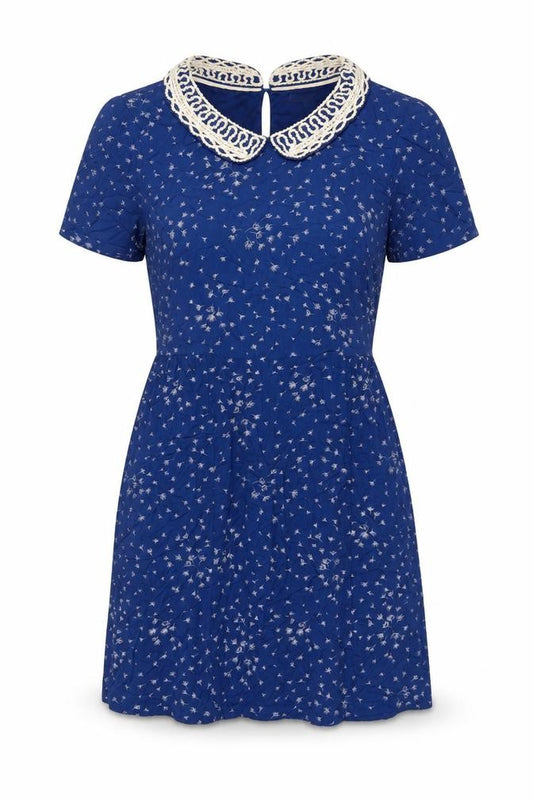Boden Women Blue Floral Fit & Flare Knee Length Dress UK 10