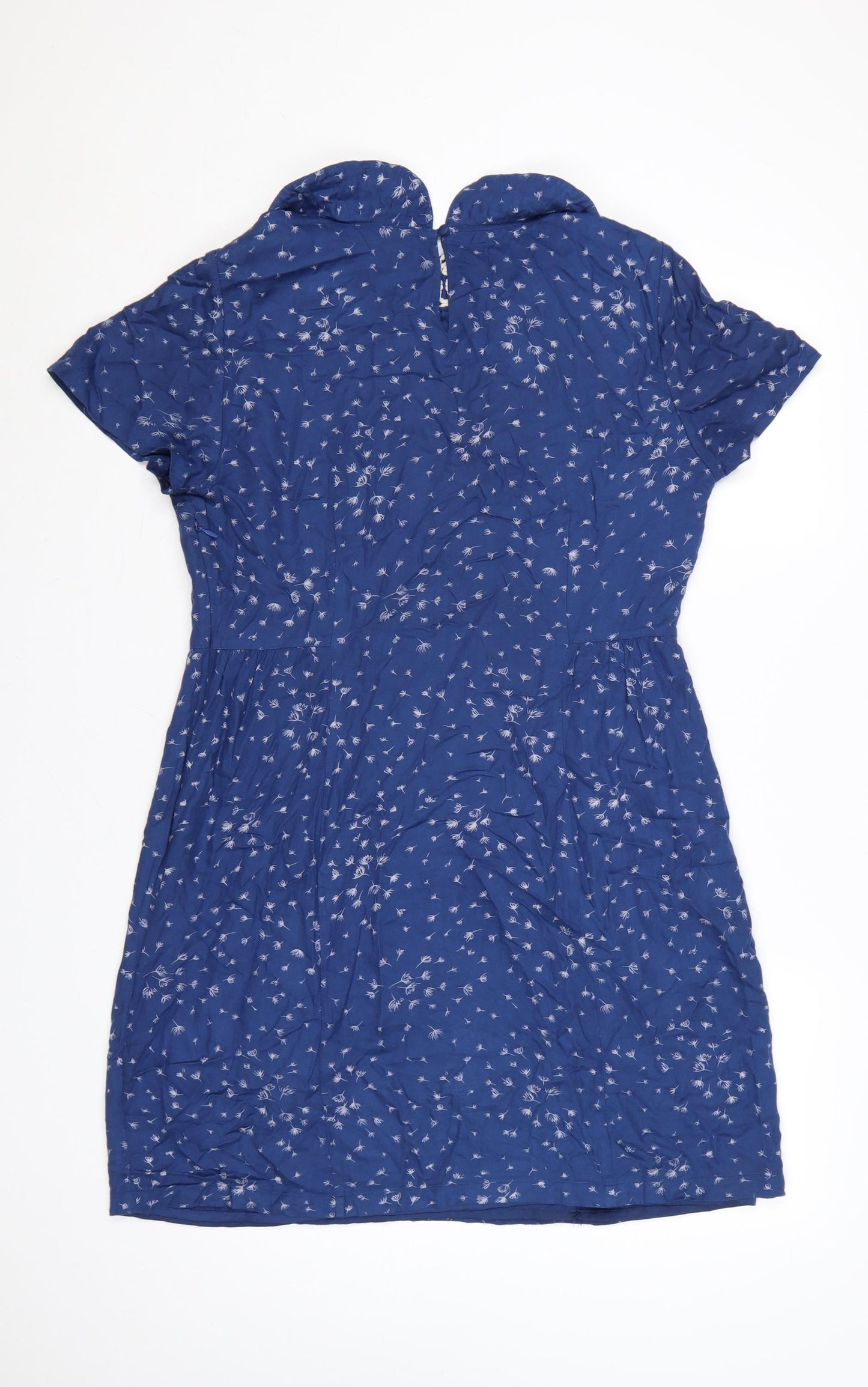 Boden Women Blue Floral Fit & Flare Knee Length Dress UK 10