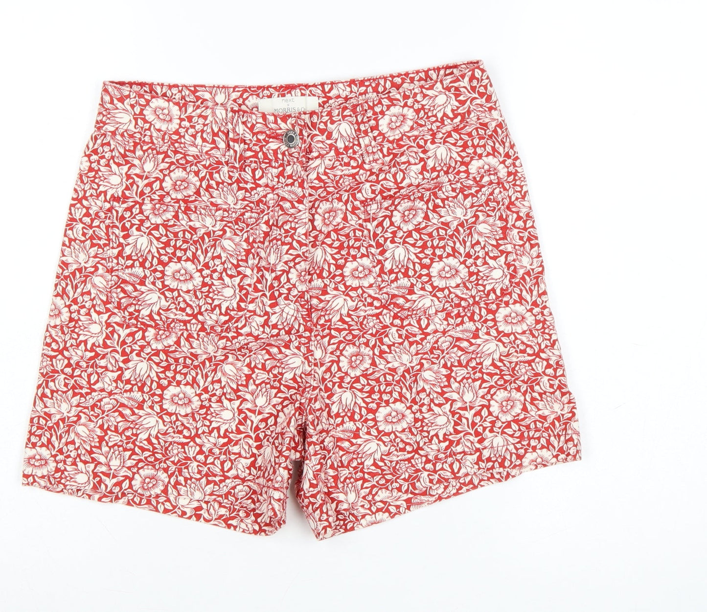 Next Morris & Co Women’s Red Floral Cotton Shorts UK 10 Pockets